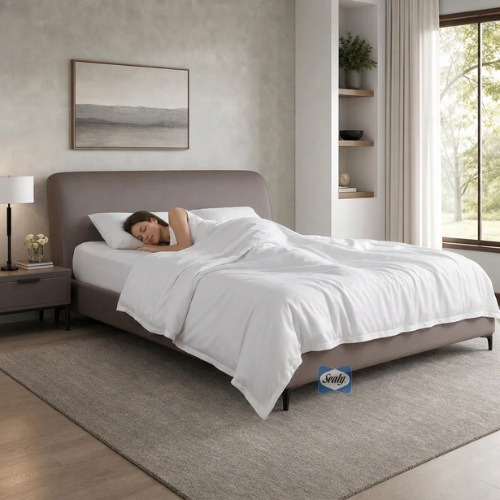 מצעי פרימיום סאטן Milwaukee למיטה מתכווננת Sealy סילי